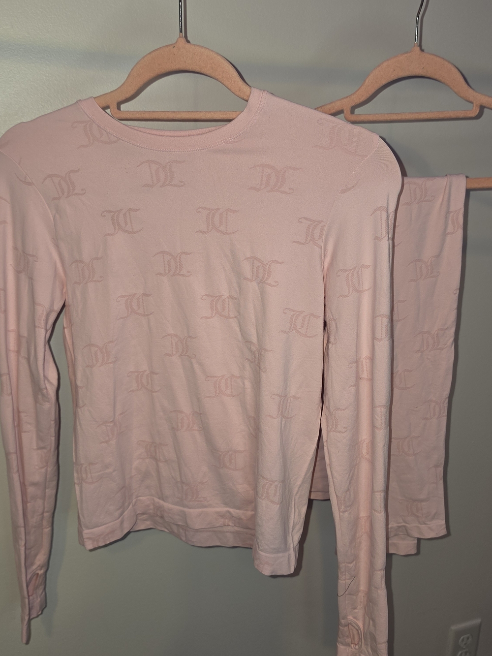 Juicy Couture Pale Pink Logo Long Sleeve Top & Leggings Set